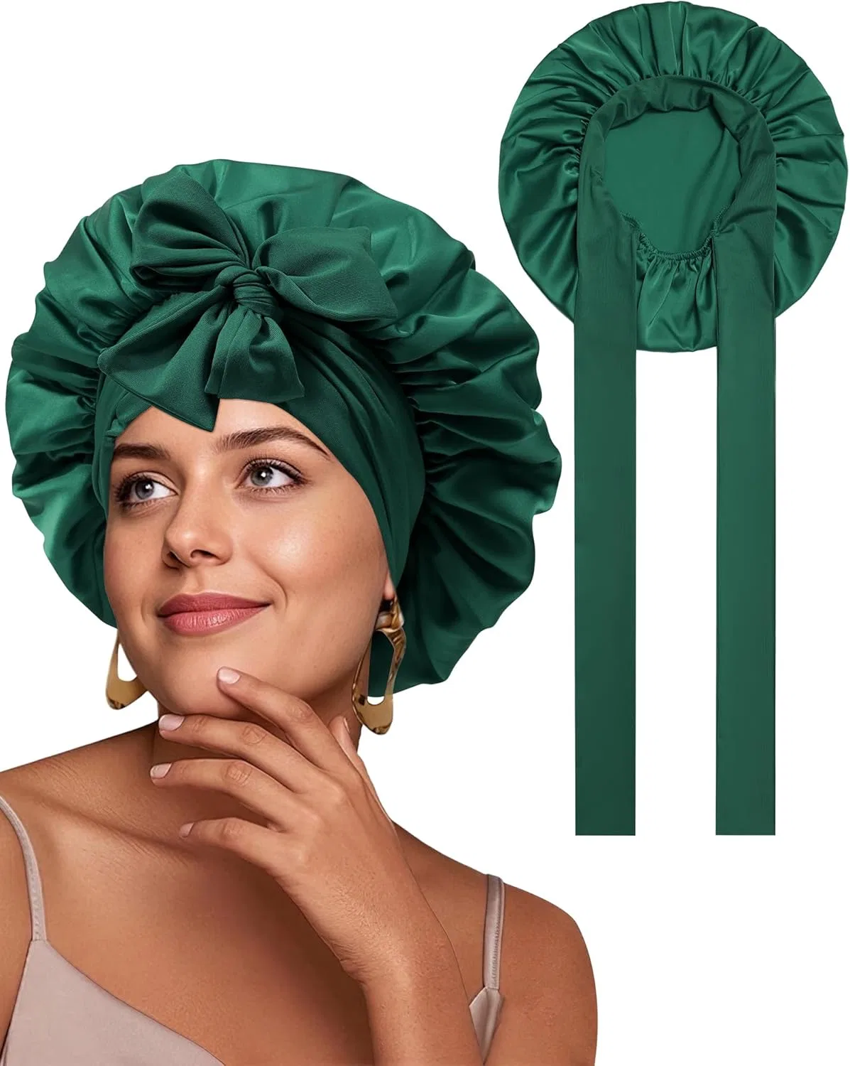 Шапочка для душа Satin Bonnet for Sleeping Women, CHLINS, Dark Ree
