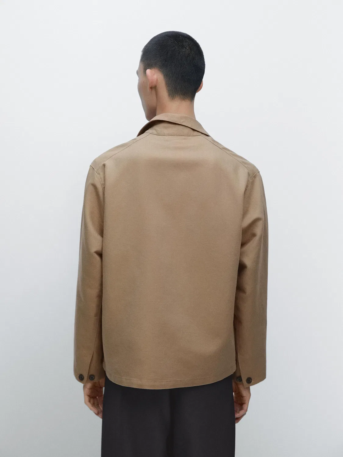 Пиджак из смесовой льняной ткани с карманами Massimo Dutti, бежевый — фото 3