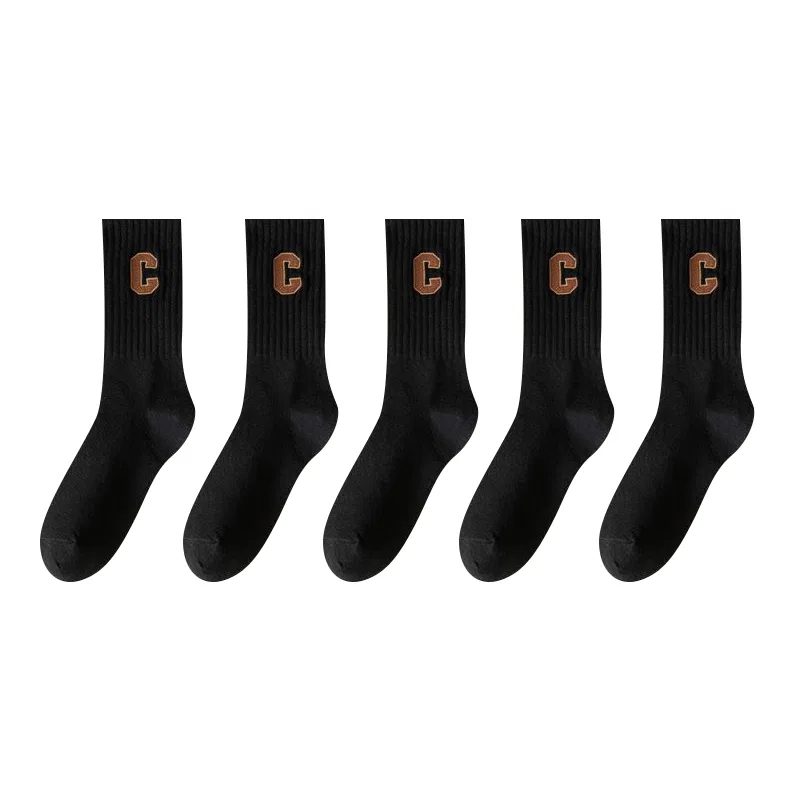 Детские носки до середины икры, набор из 5 пар, Black 5 Pack, MIIOW