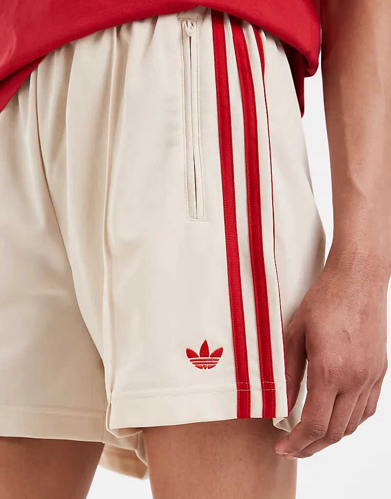 Шорты Adidas Originals Firebird, кремовый и, красный — фото 3