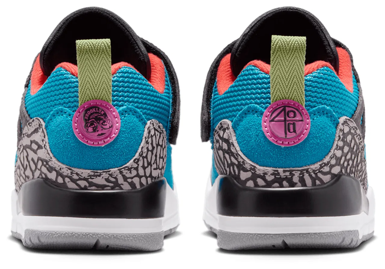 Кроссовки для мальчиков Spizike Low Jordan, цвет Vivid Green/Neo Turquoise/Light Crimson — фото 3