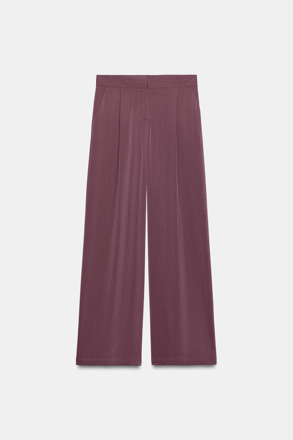 Свободные широкие брюки ZARA, MARSALA — фото 4
