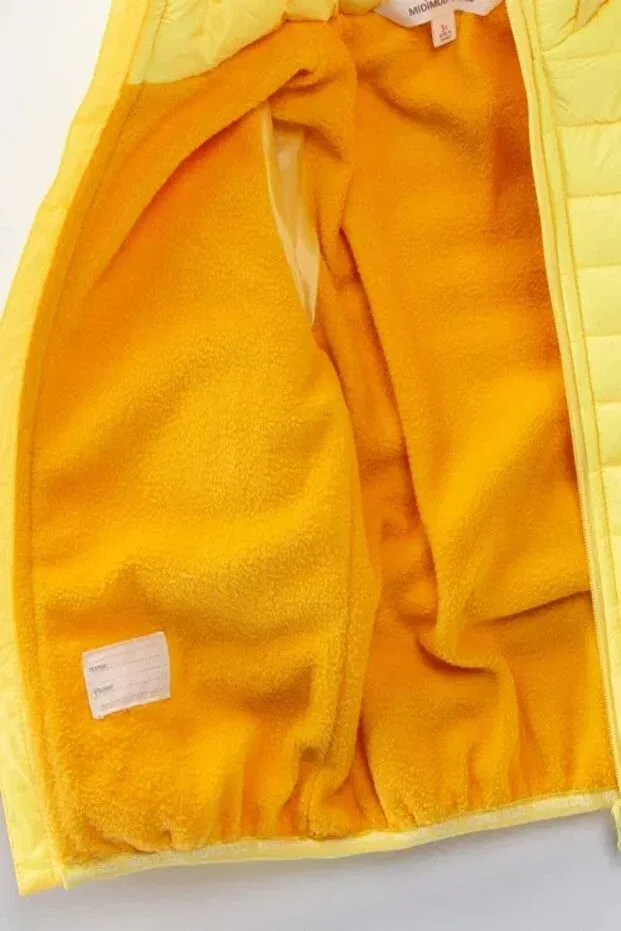 Детское для девочек пальто с капюшоном Dekubaby, Yellow — фото 3