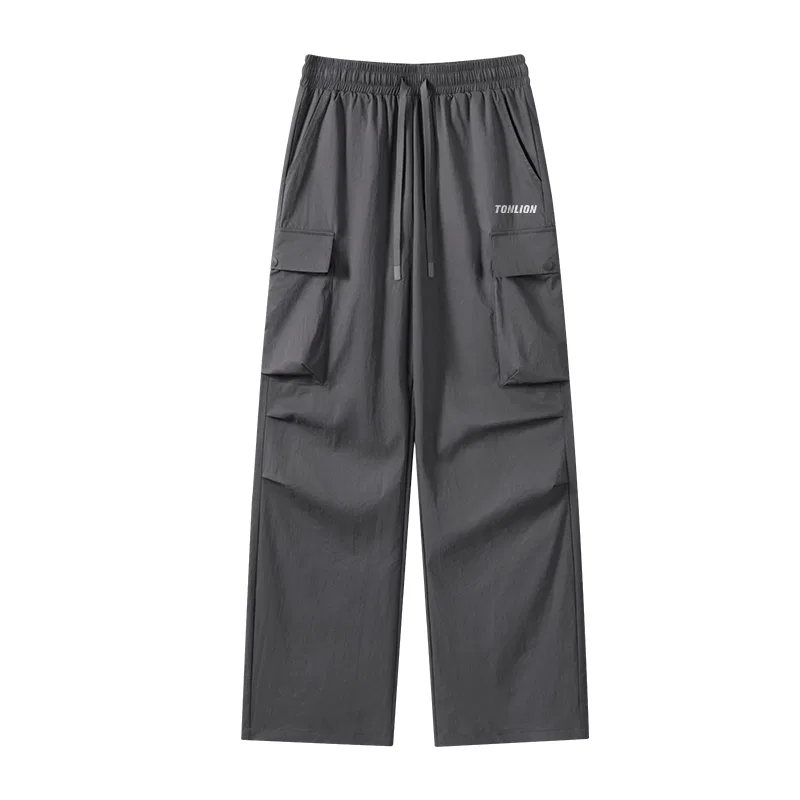 Детские карго-брюки свободного кроя с большими карманами Tonlion, Dark Grey