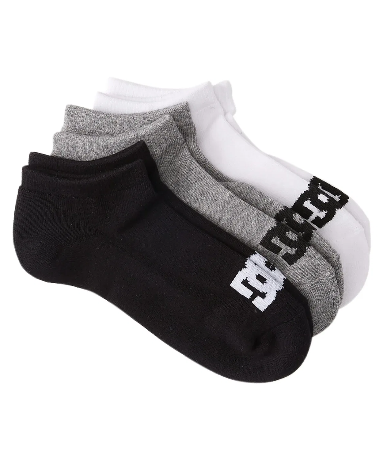 Детские носки-невидимки DC SHOES SPP DC ANKLE 3PK BOY, комплект из 3 пар, Black/White/Grey