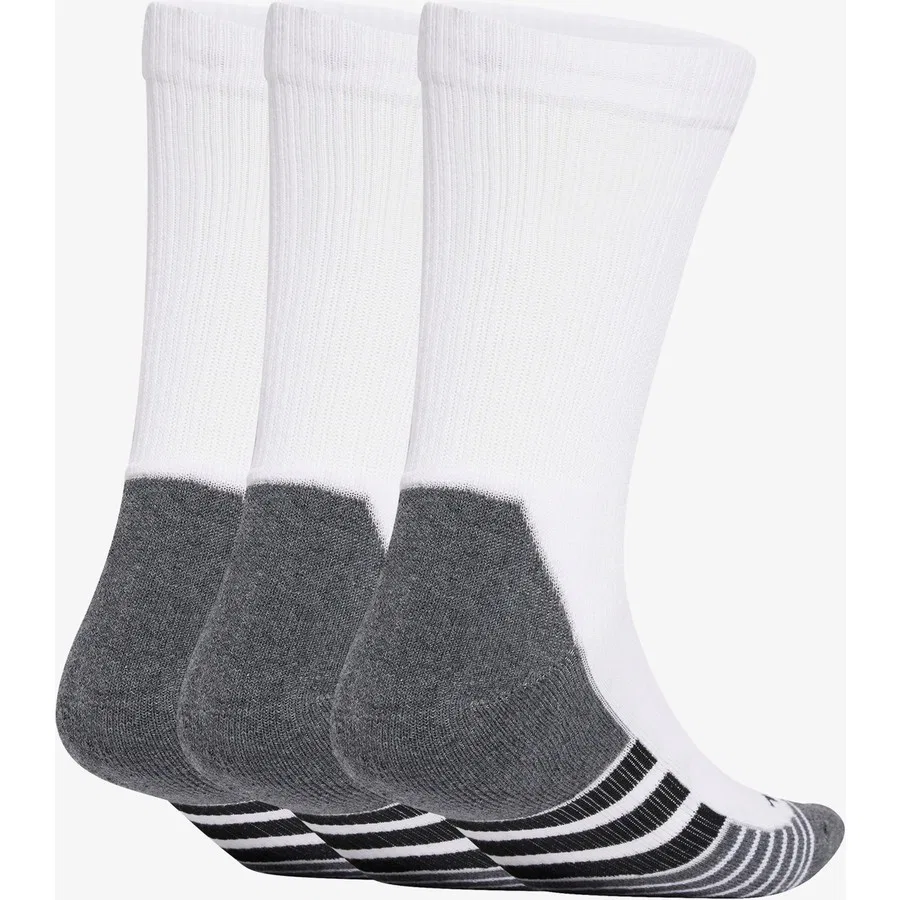 Комплект спортивных носков с усиленной пяткой и мыском CLIMACOOL Cushioned Crew 3 пары adidas, Бело-черный — фото 2