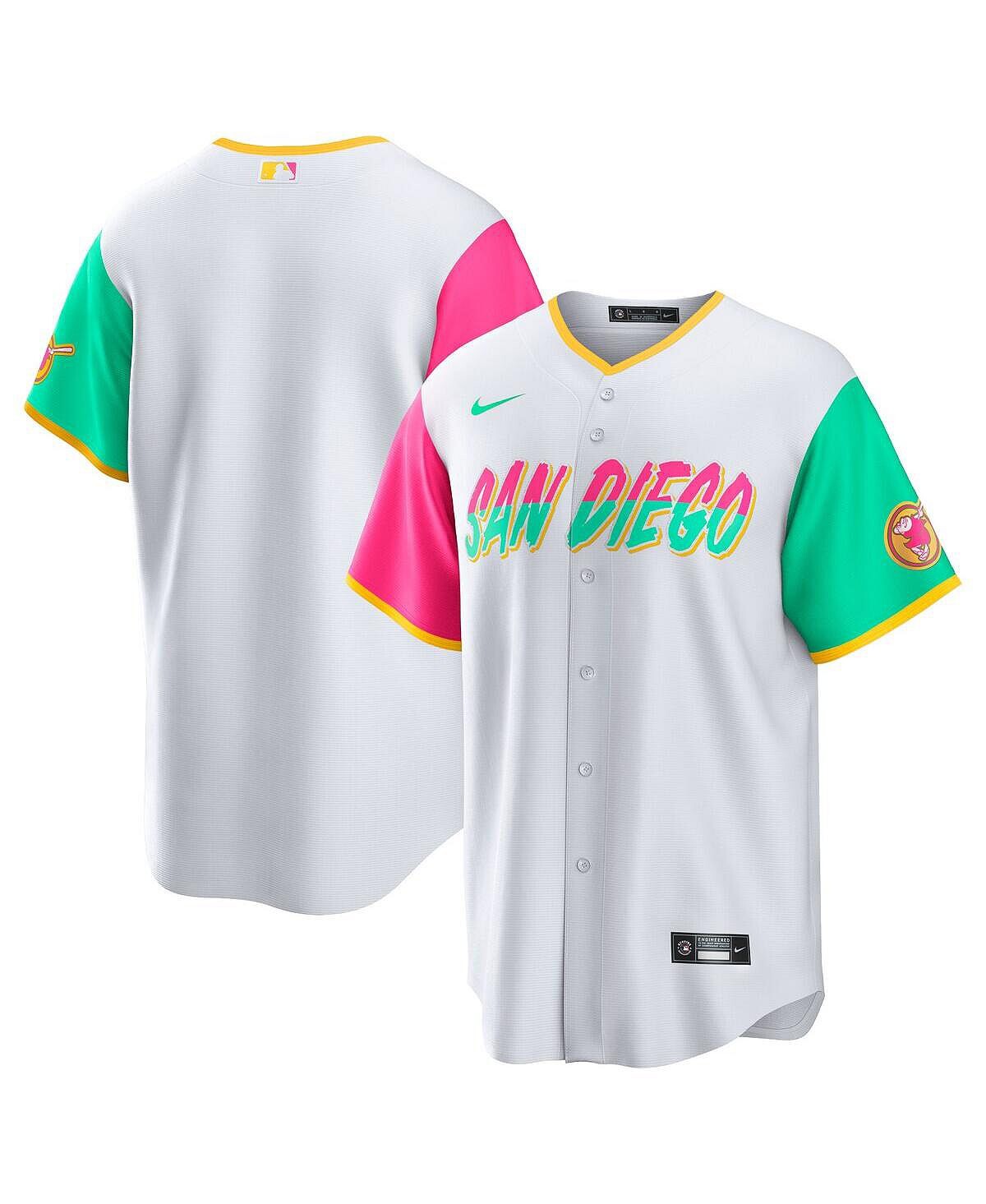 

Мужская белая футболка san diego padres 2022 city connect team replica team Nike, белый