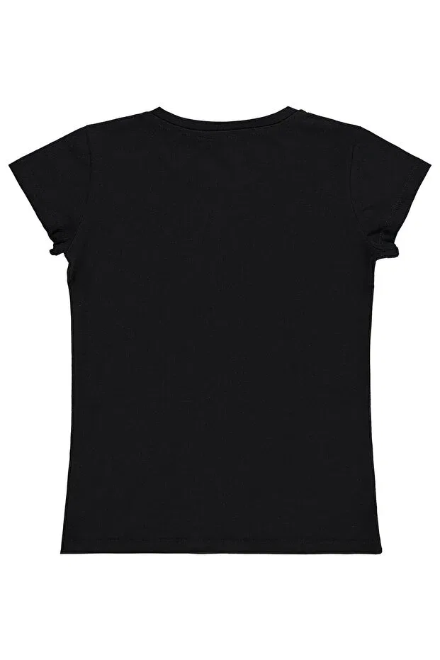 Детская футболка для девочек с принтом Aloha beach printed Civil Girls, Black — фото 2