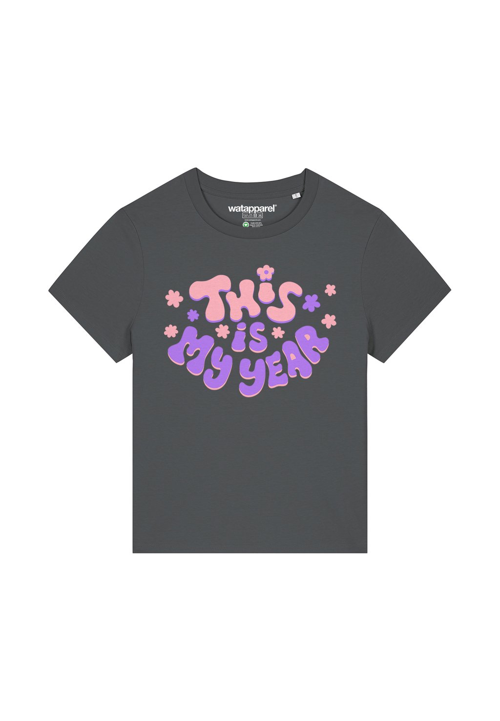 

Футболка с принтом THIS IS MY YEAR watapparel, антрацит