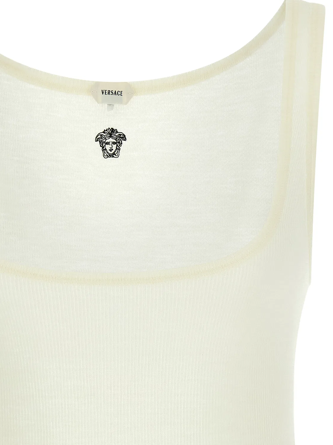 Женская футболка без рукавов с вышивкой La Medusa Versace, White — фото 3