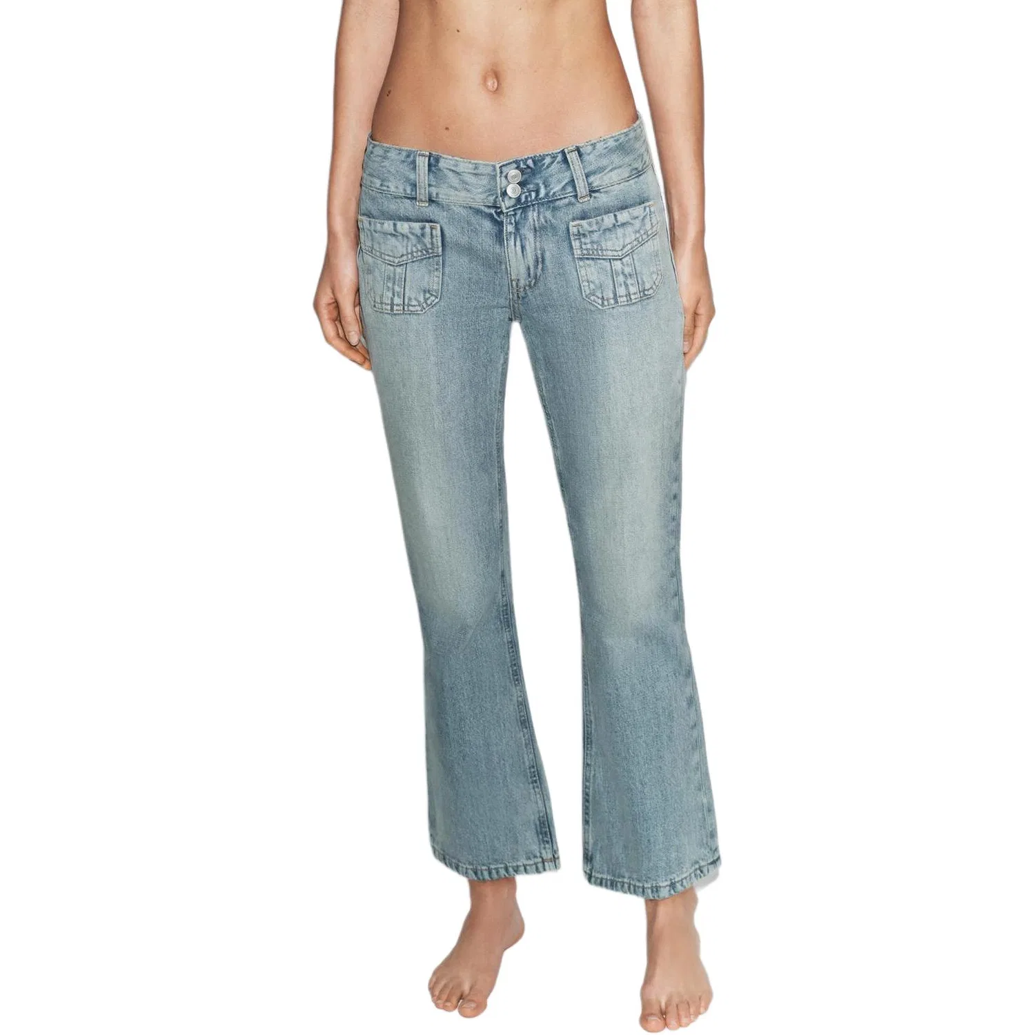 Женские джинсы клеш Light Blue ZARA, Light Blue — фото 4