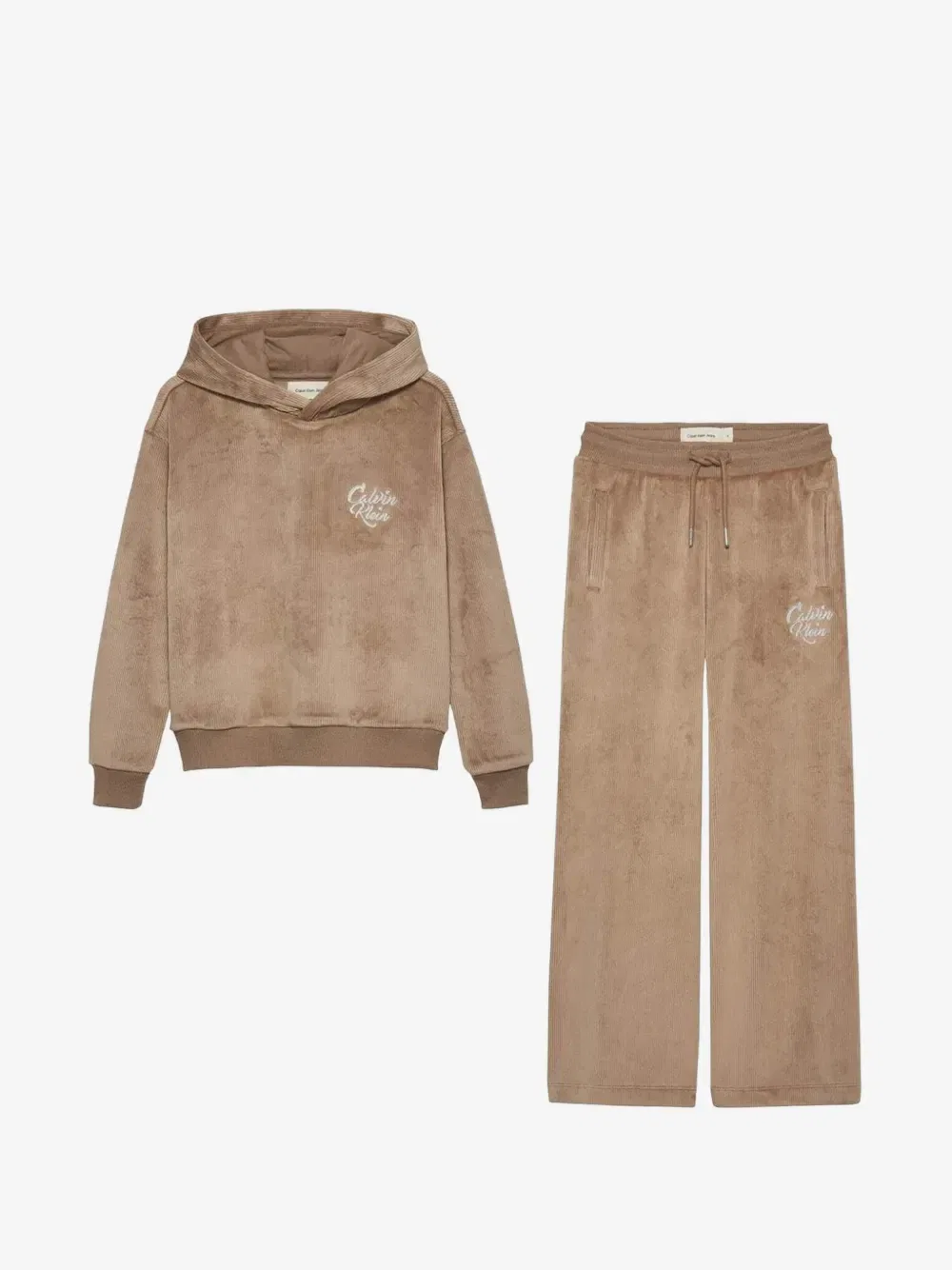 Вельветовый спортивный костюм Calvin Klein Kids, бежевый