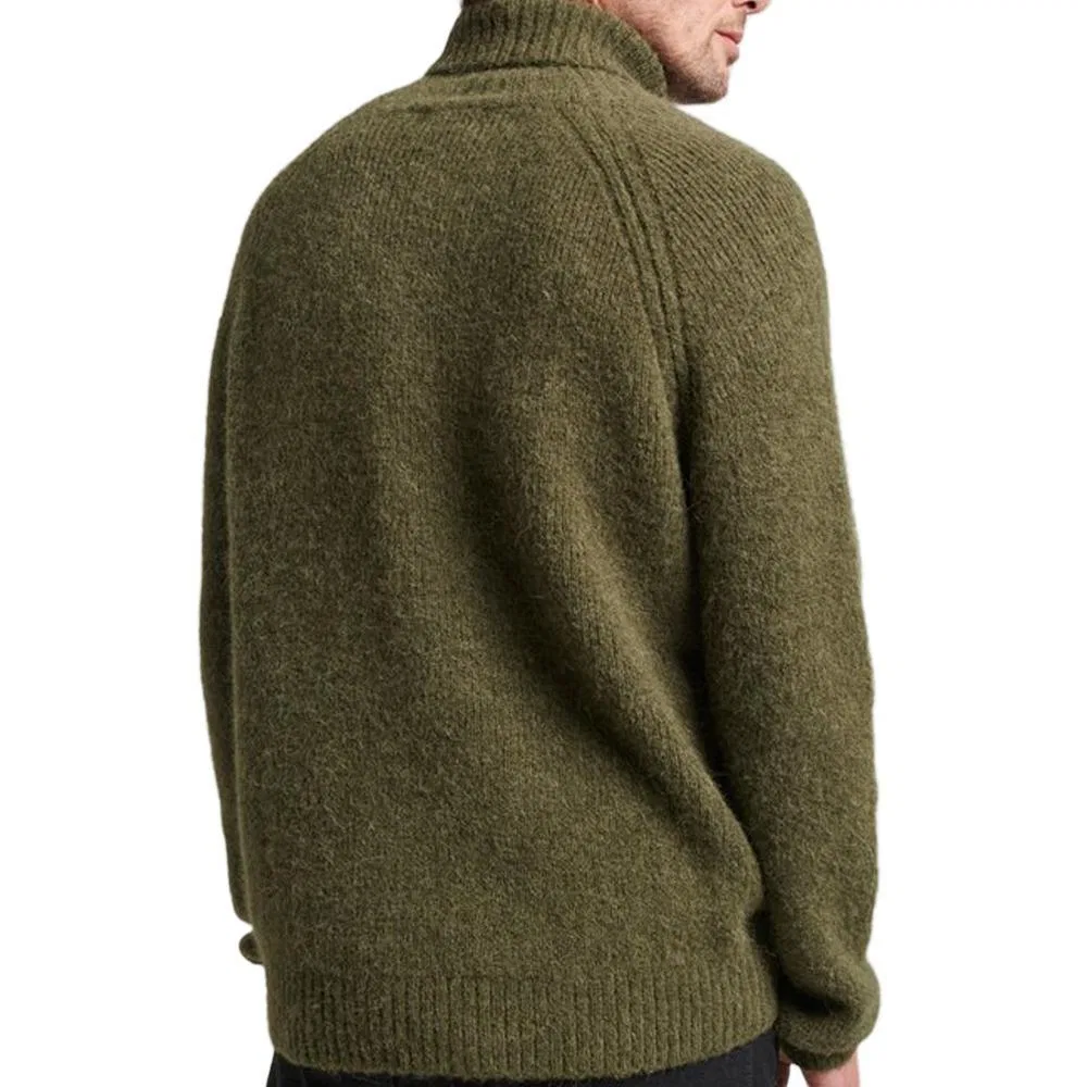 Мужской свитер с высоким воротником Superdry Studios Chunky Kaki, Khaki — фото 3