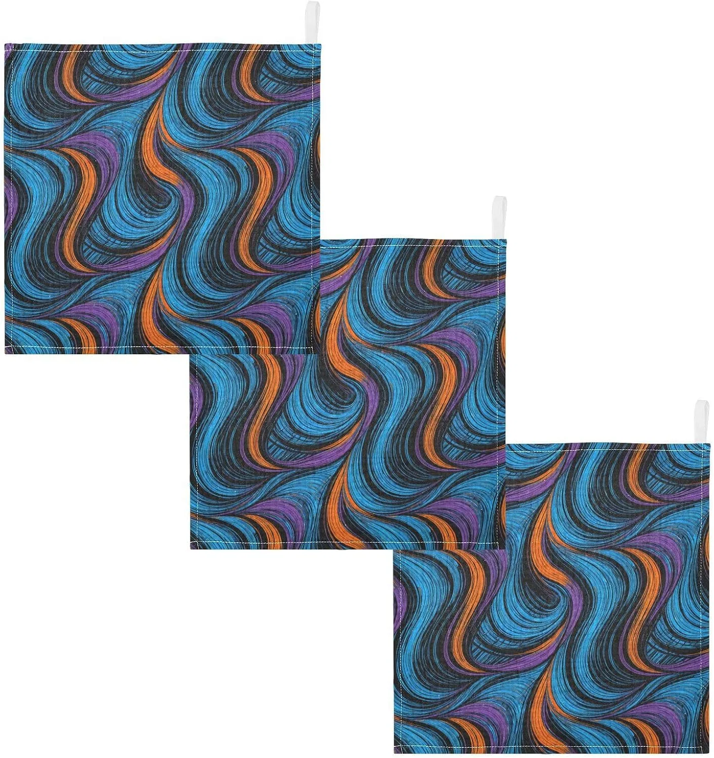 Марлевые салфетки из 100% хлопка, 5 шт, GuoChe, 30x30 см, Abstract Wave Pattern — фото 2