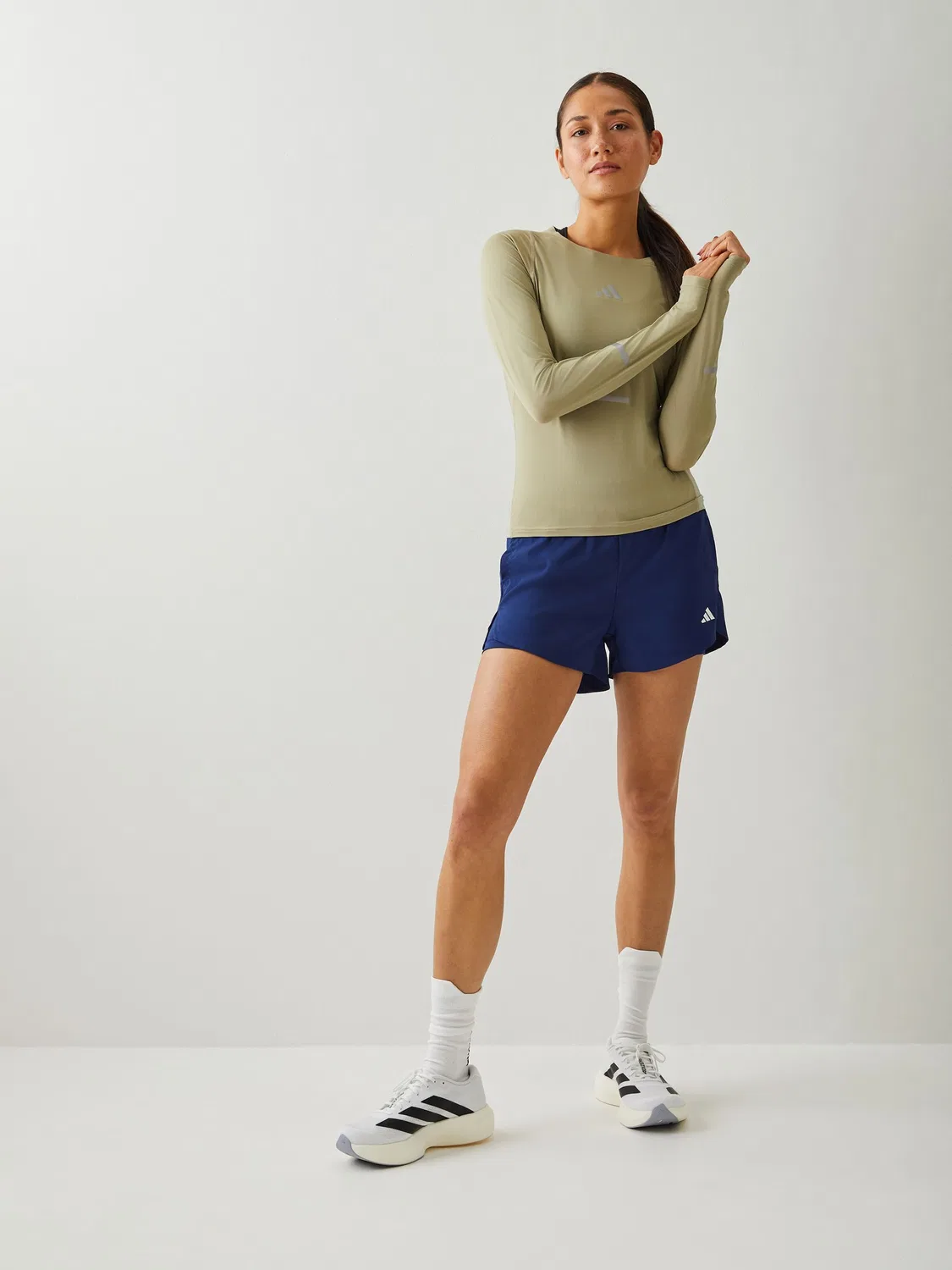 Шорты спортивные 2-в-1, Workout Essentials adidas, светло-голубой — фото 2
