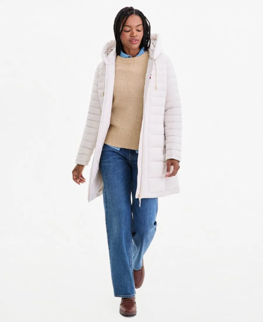 Пуховик с капюшоном Packable Puffer Tommy Hilfiger, White Sand