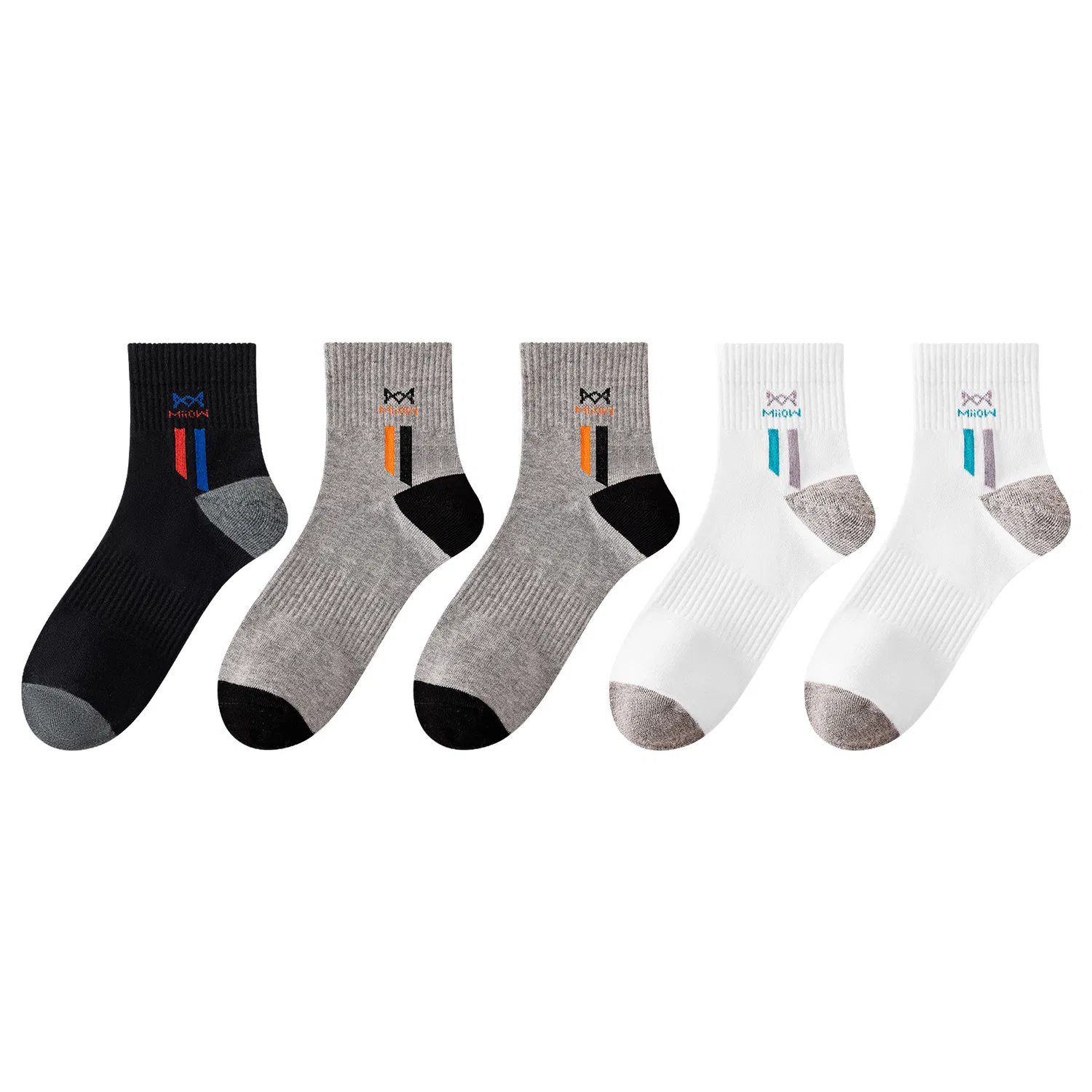 Детские носки до середины икры, комплект из 5 пар, Mid Calf Socks, MIIOW