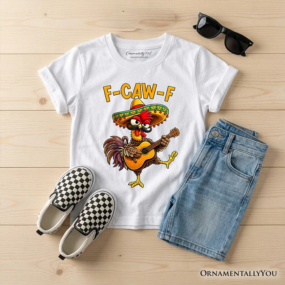 Детская футболка для мальчиков с принтом F-CAW-F Rooster OrnamentallyYou, White