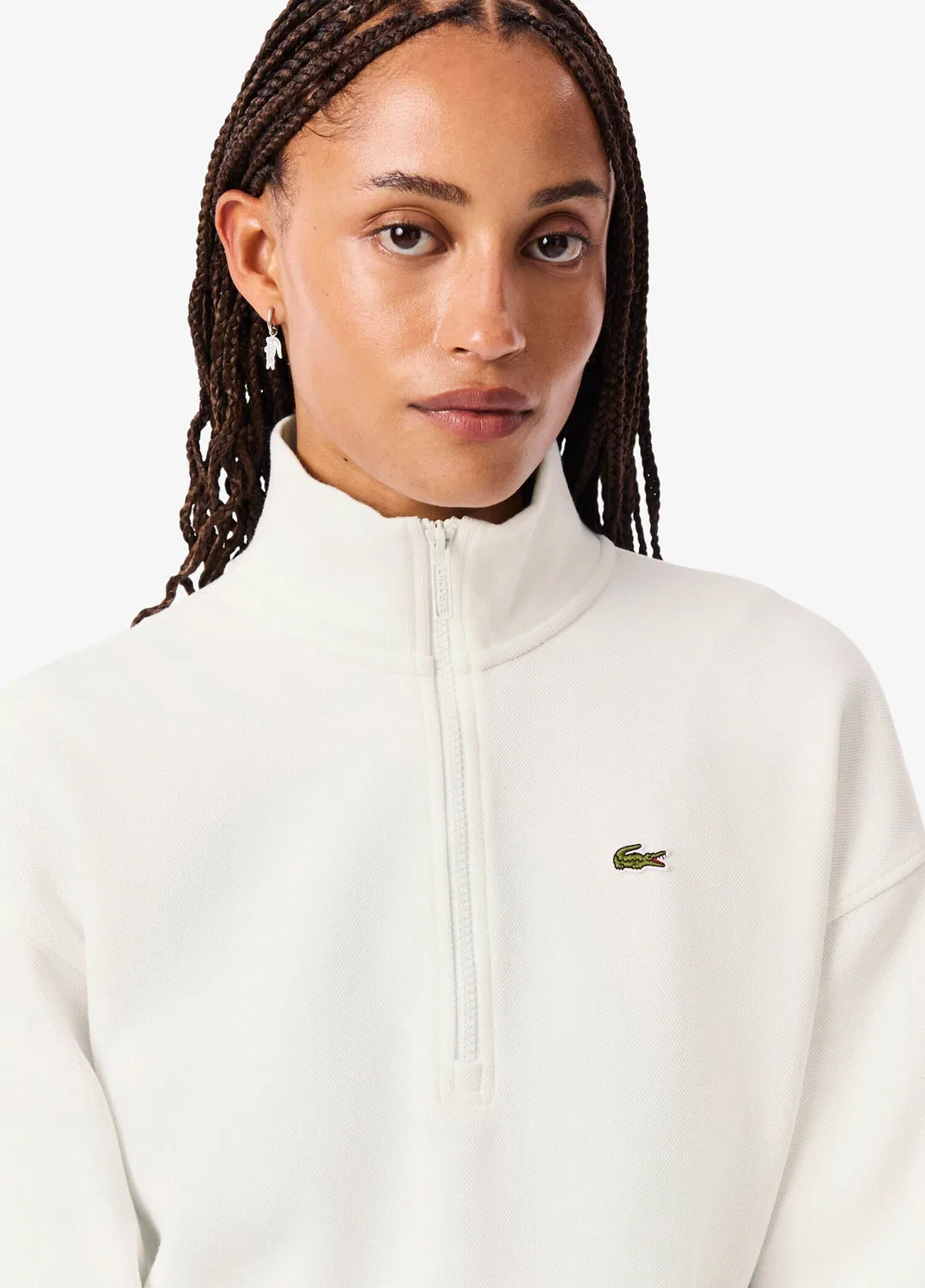 Свитшот Lacoste Relaxed Fit, свободный крой, белый — фото 2