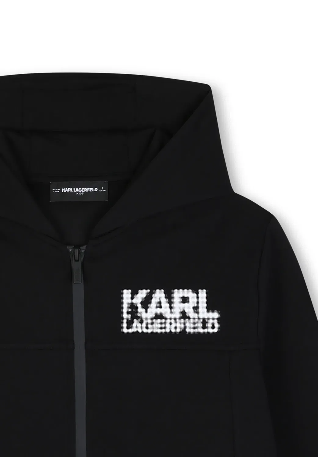 Кардиган с капюшоном унисекс - толстовка на молнии Karl Lagerfeld Kids, Black — фото 3