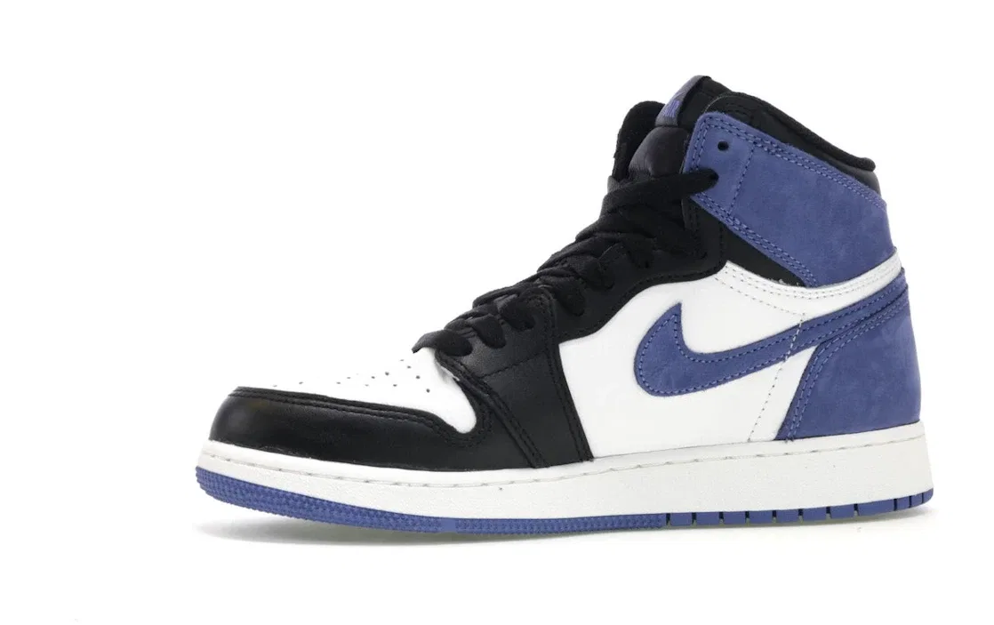 Детские кроссовки высокие с принтом Jordan 1 Retro High Jordan, Summit White/Blue Moon-Black — фото 3