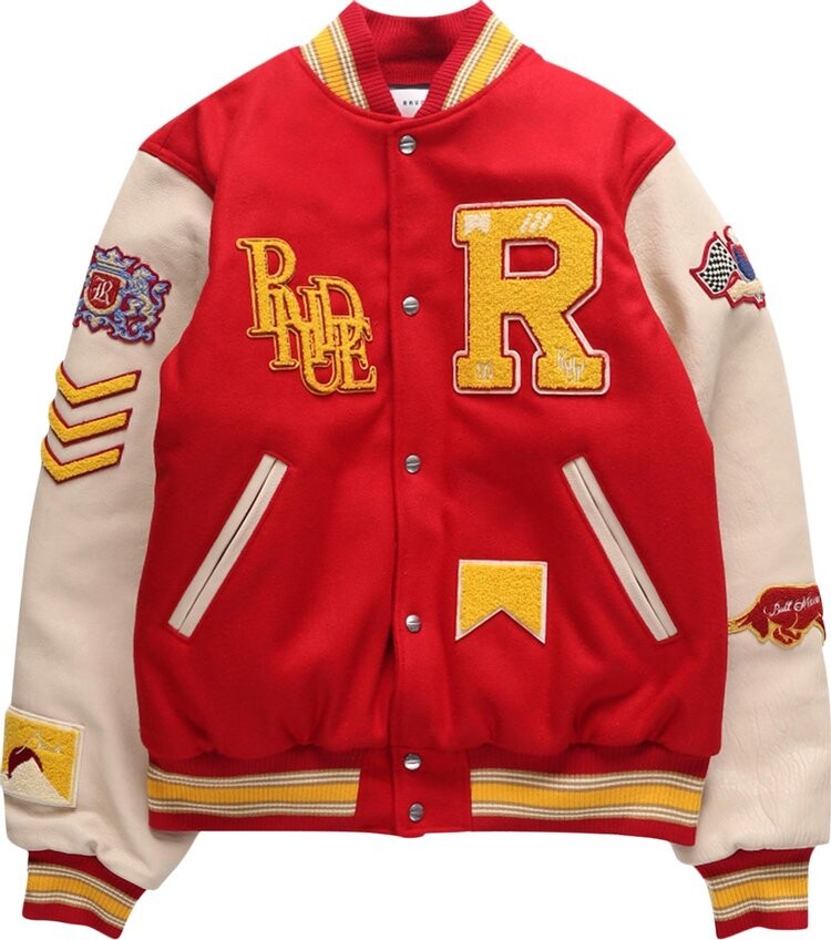 

Куртка Rhude Bull Market Varsity Jacket 'Red/Creme', красный