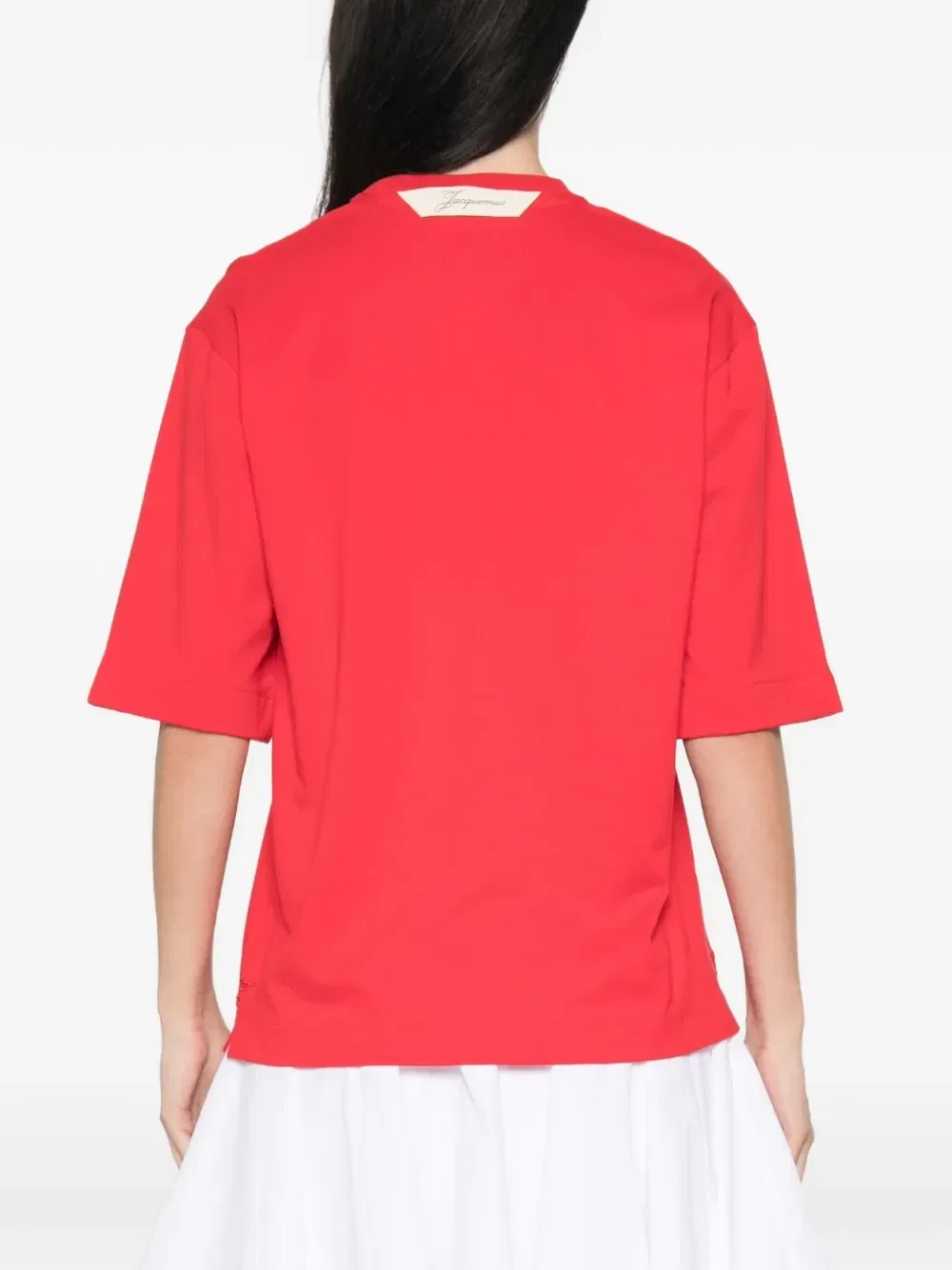 Футболка с нашивкой-логотипом Rond Carre JACQUEMUS, красный — фото 4