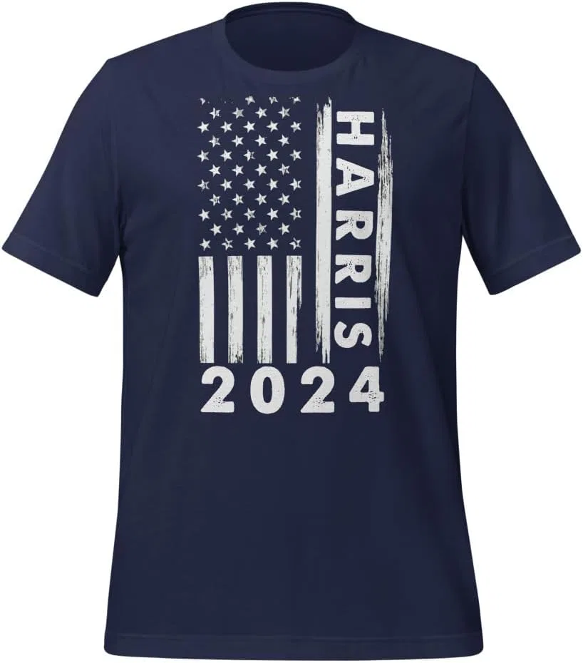 Футболка с принтом Kamala Harris 2024 Unisex, Navy