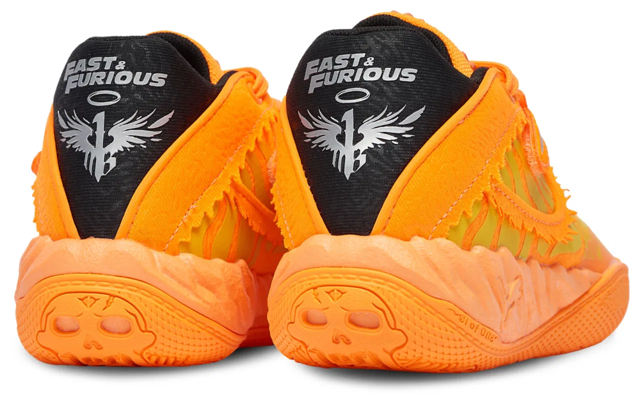Кроссовки для мальчиков MB 05 Fast & Furious LA PUMA, цвет Black/Lux Lime/Heat Fire — фото 3