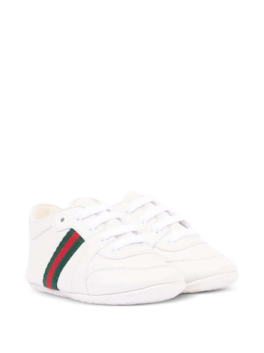 Кроссовки кожаные с полоской Web Gucci, белый