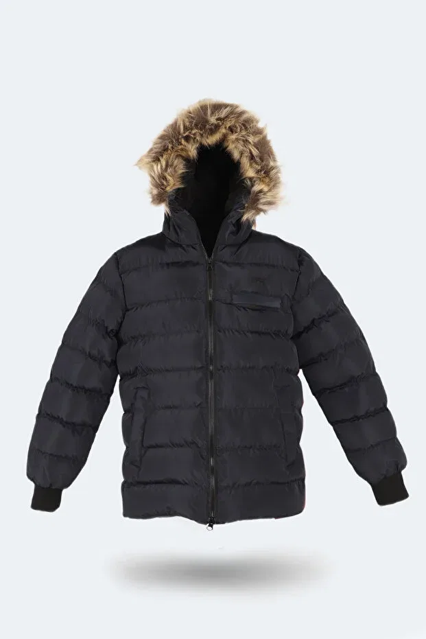 Детская куртка-пуховик с капюшоном для девочек Calisto Slazenger, Navy Blue — фото 3
