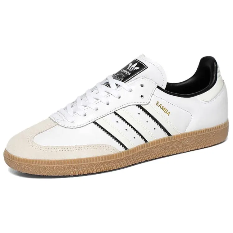 Детские кеды для скейтбординга Samba OG J, Adidas Originals, White Black — фото 4