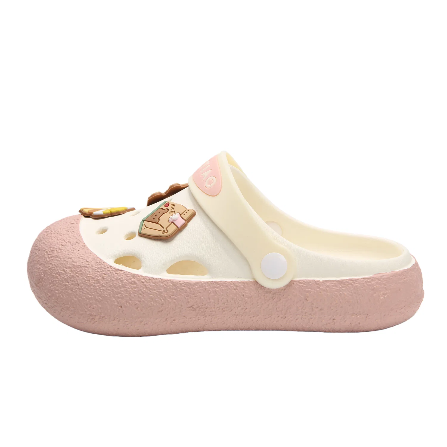 Детские домашние тапочки-сандалии с тонкими ремешками White Pink XIXITIAO