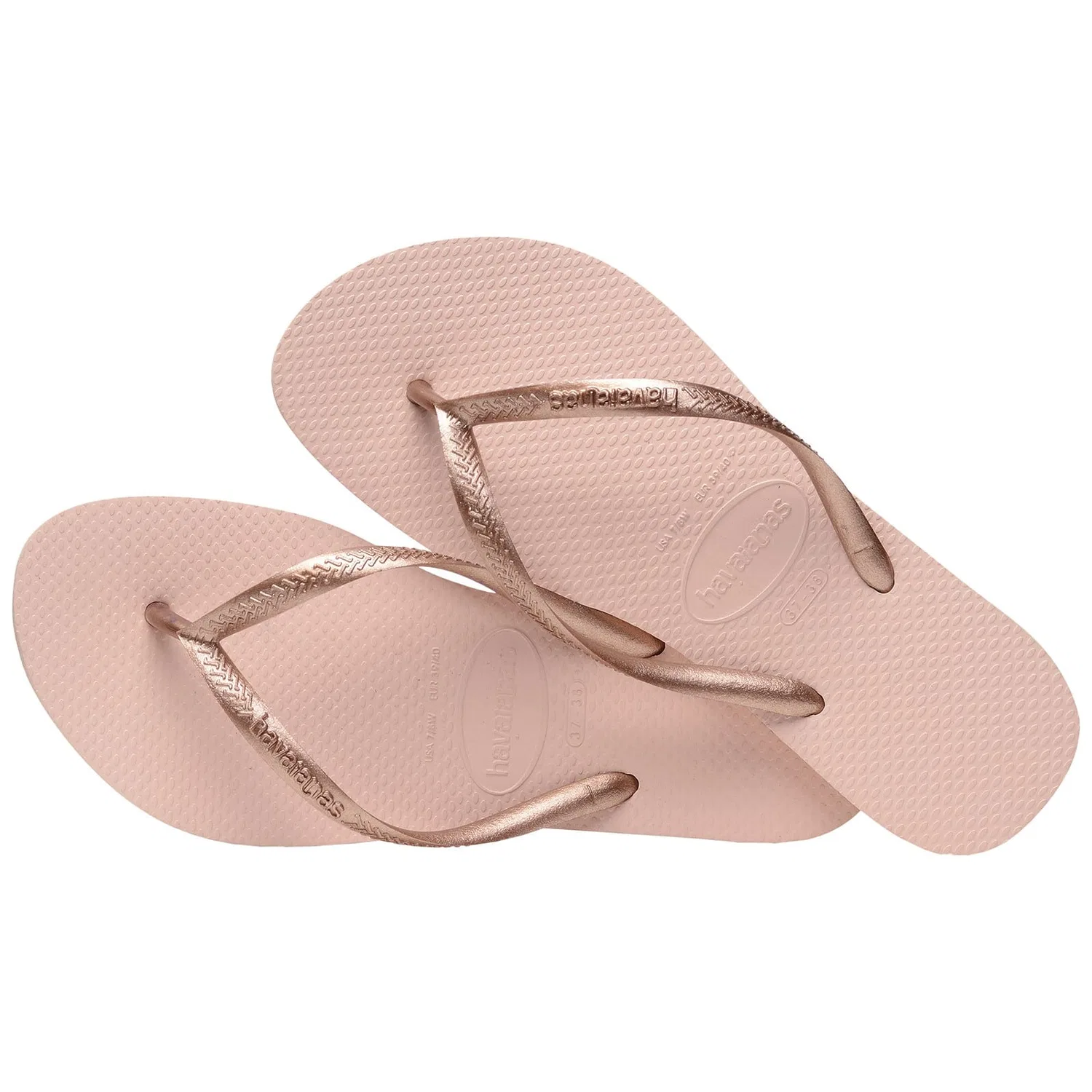 Шлепанцы детские с узким ремешком Tong Kids H.Slim Havaianas, розовый — фото 4