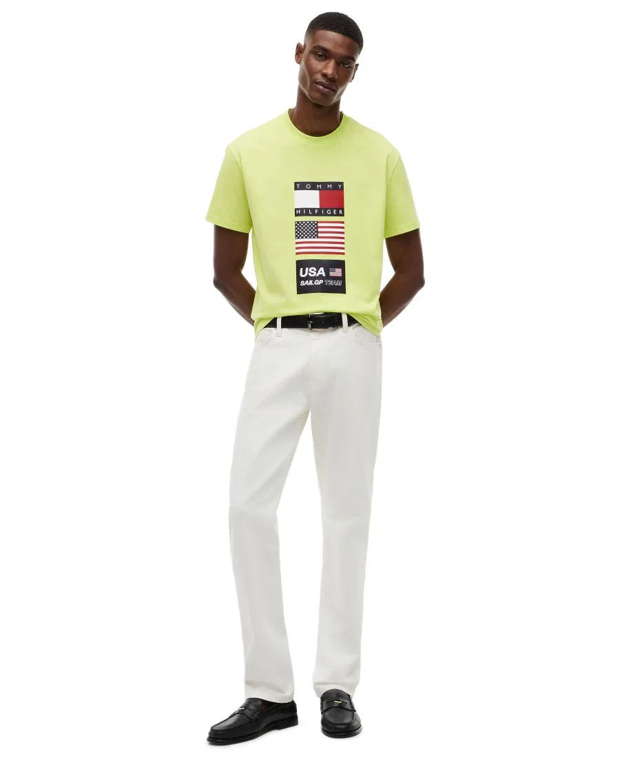 Футболка с принтом U.S. SailGP Flag Crewneck Tommy Hilfiger, Citra Lime — фото 2