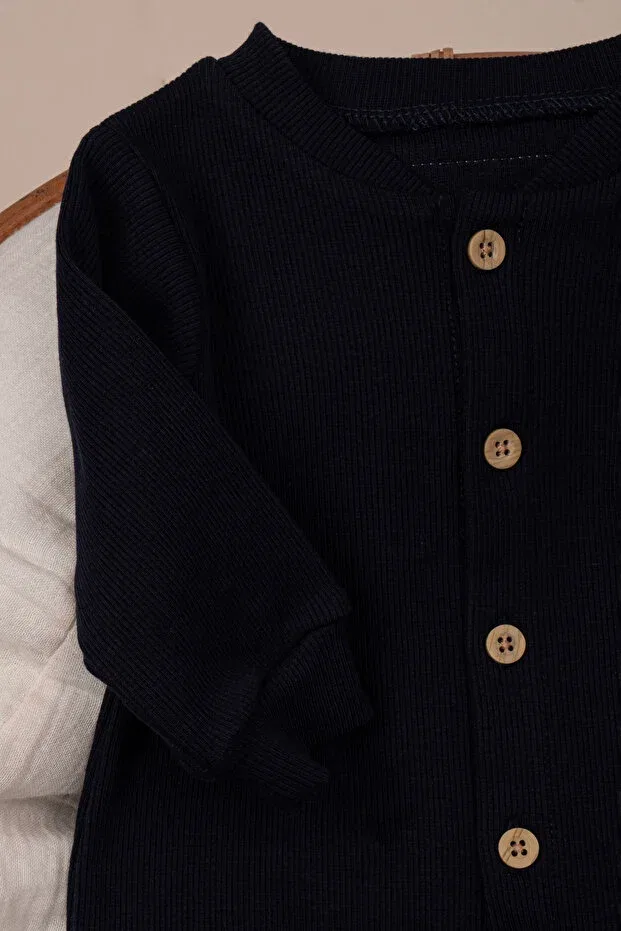 Детский комбинезон для девочек с длинным рукавом Vauva, Navy Blue — фото 2