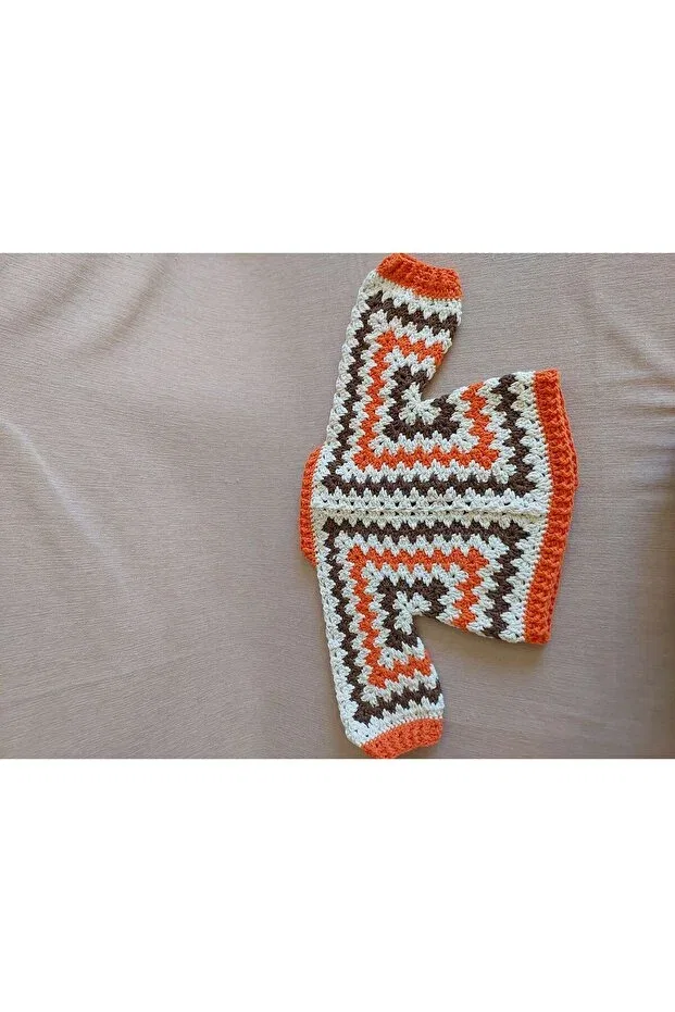 Детский кардиган с принтом Lupi, Orange Cream Brown — фото 3