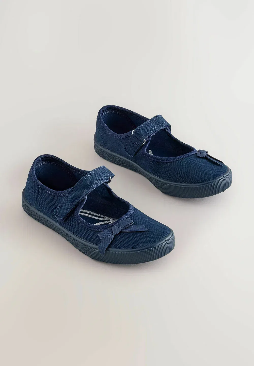 Стандартный крой - кеды с бантом - балетки с ремешком на щиколотке Next, Navy Blue — фото 2