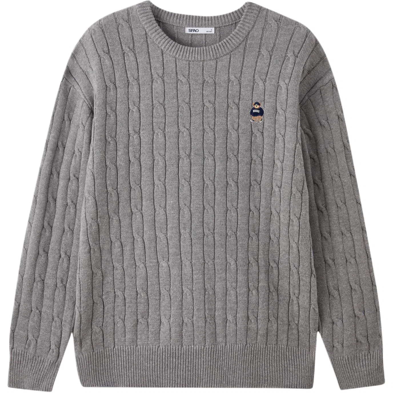 Детский свитер с принтом SPAO, Light Gray