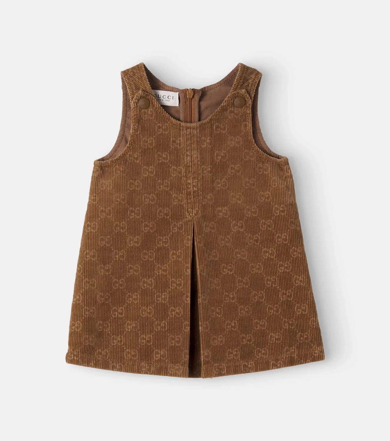 Платье из вельвета с монограммой GG Gucci Kids, коричневый