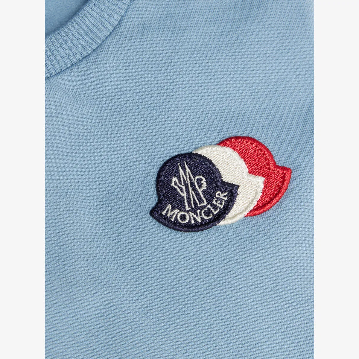 Спортивный костюм Brand-patch из эластичного хлопка, размер 3-12 месяцев Moncler, светло-голубой — фото 2