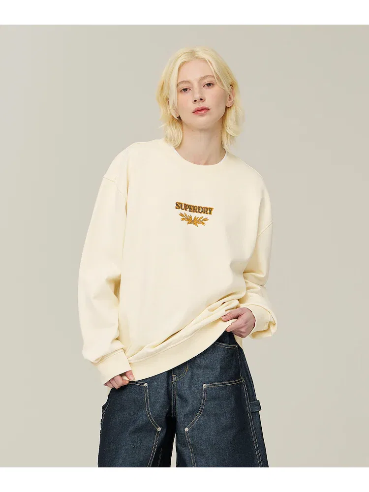 Футболка с длинным рукавом Rich Farmer Graphic SUPERDRY, Cream