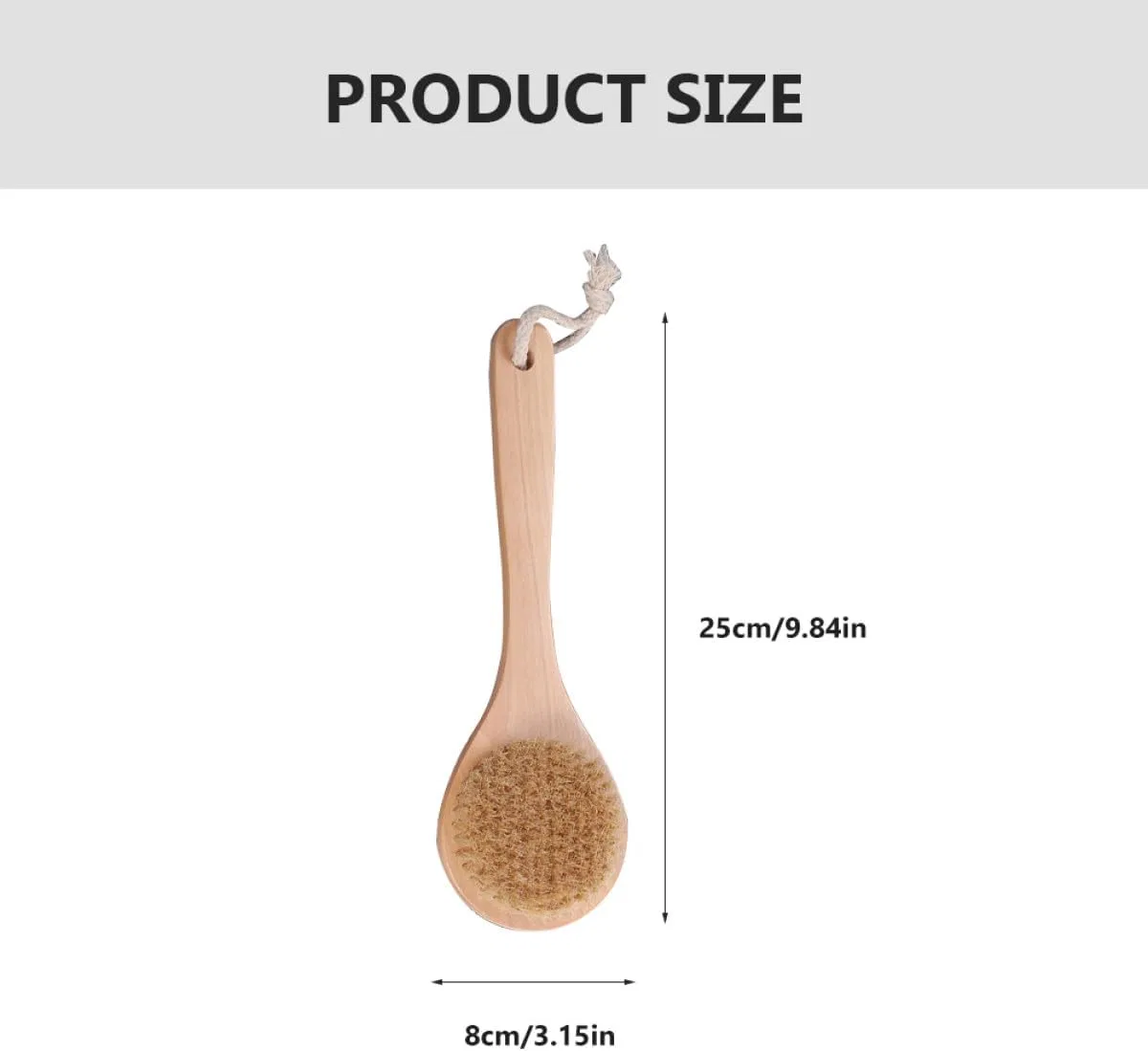 Щетка для тела с длинной ручкой Amosfun, 2 шт, 25x8x3 см, Светло-коричневый — фото 2