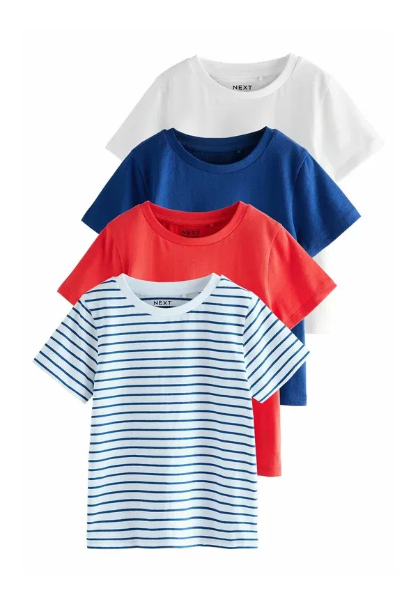 Футболки 4 шт., хлопок, Print T-shirt Next, Red/Blue, красный/синий