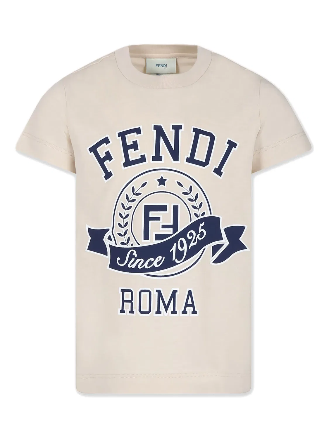 Футболка с логотипом из хлопка FENDI, нейтральные