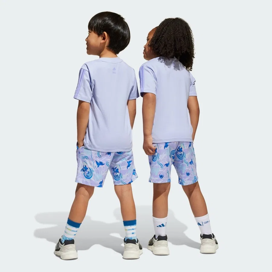 Комплект футболки и шорт с принтом Lilo & Stitch adidas, Фиолетовый — фото 3