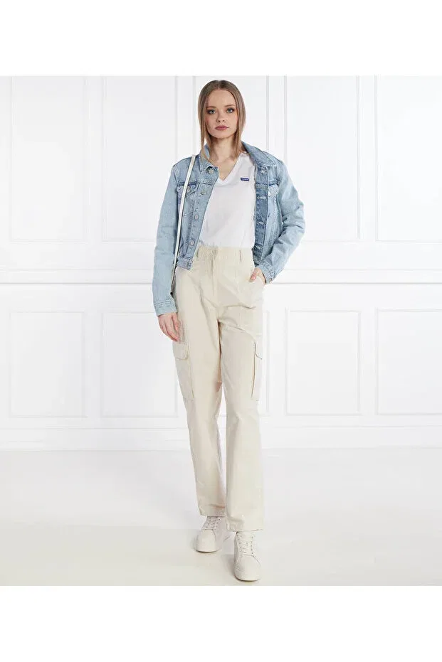 Женские брюки из льна с широкими штанинами Tommy Hilfiger, Beige