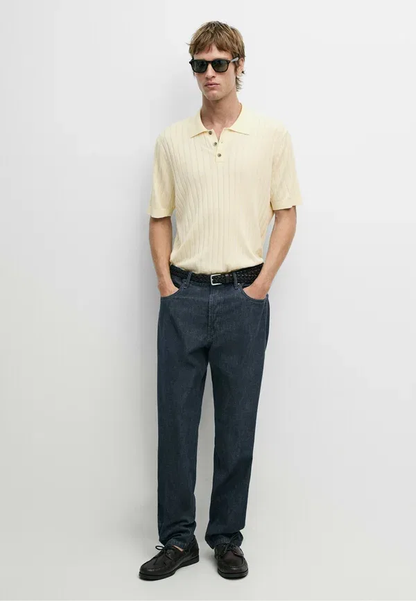 Поло хлопковое Polo shirt Massimo Dutti, белый — фото 2
