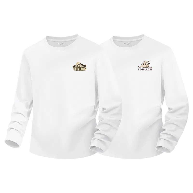 Детский лонгслив с принтом Tonlion, White Heather Navy, Grey Heather Navy — фото 3