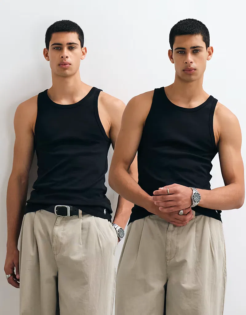 Майки-борцовки 2 шт Polo Ralph Lauren, черный